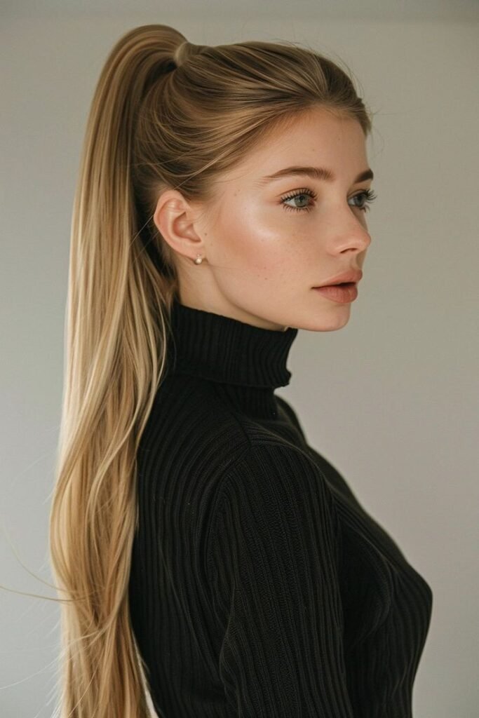 Sleek High Ponytail with Clean Front Finish