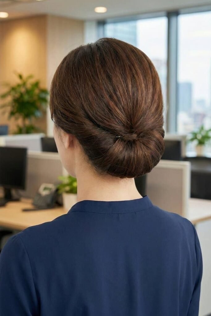 Sleek Low Chignon with Twisted Detail