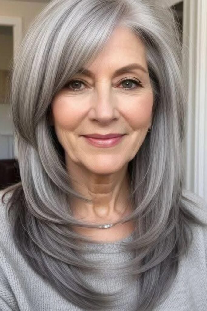 Sleek Multi-Tonal Layers with Face-Framing U-Shape