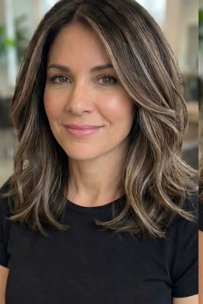 Soft Layered Cut with Subdued Face-Framing Highlights