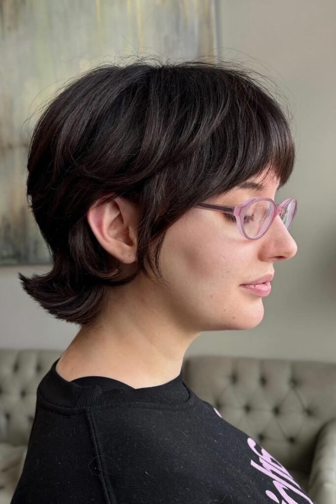 Soft Shaggy Pixie with Rounded Bangs and Flip Ends