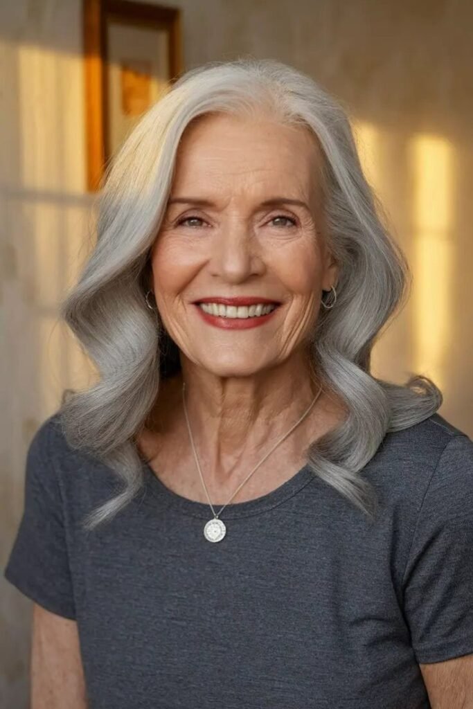 Soft Wavy Long Hair with Deep Side Part