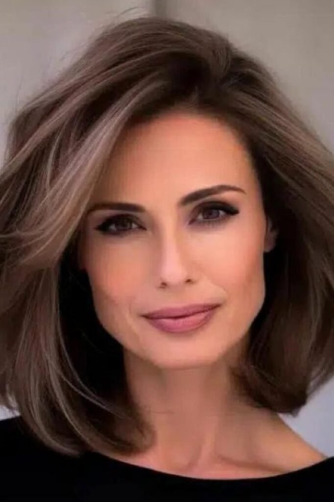 Sophisticated Lob with Soft Inward Curls