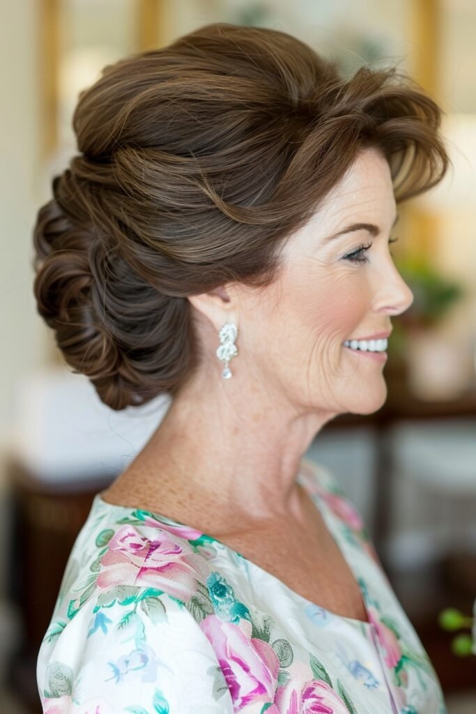 Sophisticated Textured Low Bun with Side-Swept Volume
