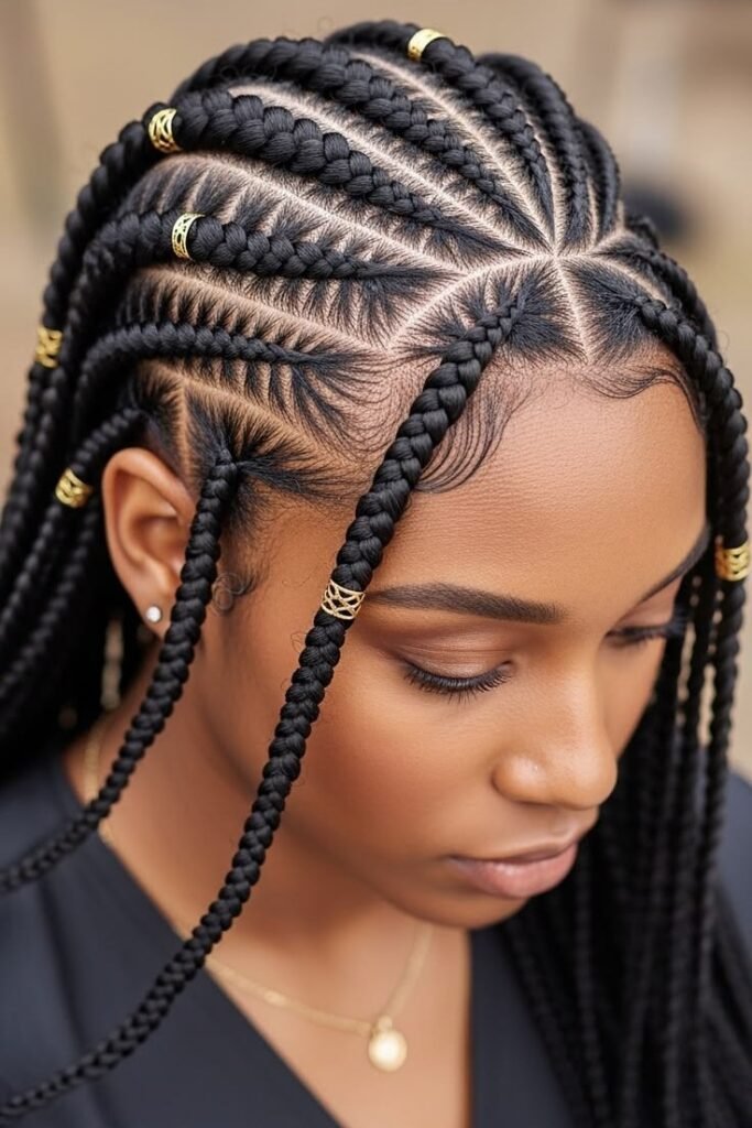 Stitch Braided Crown with Gold Cuff Accents