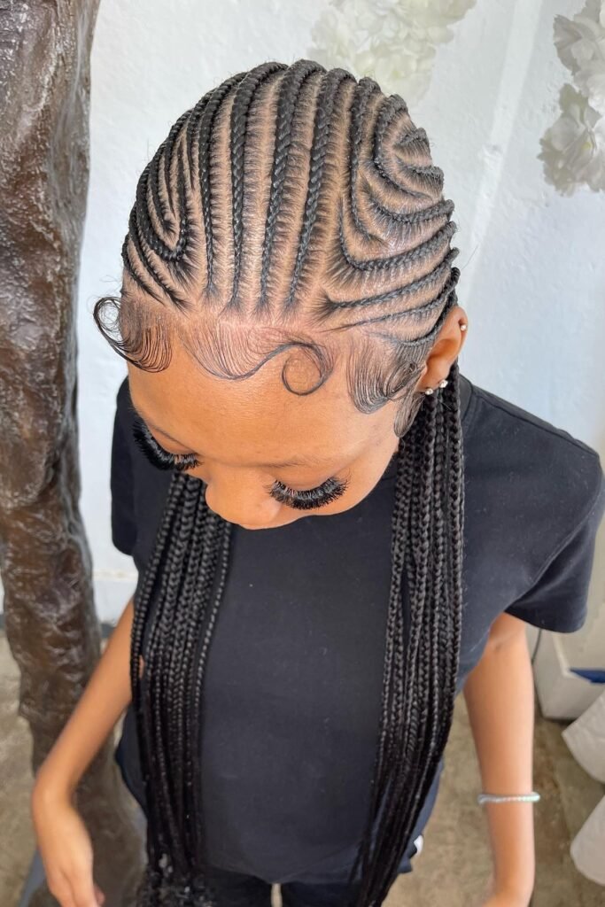 Stitch Braids with Intricate Swirl Patterns and Laid Edges