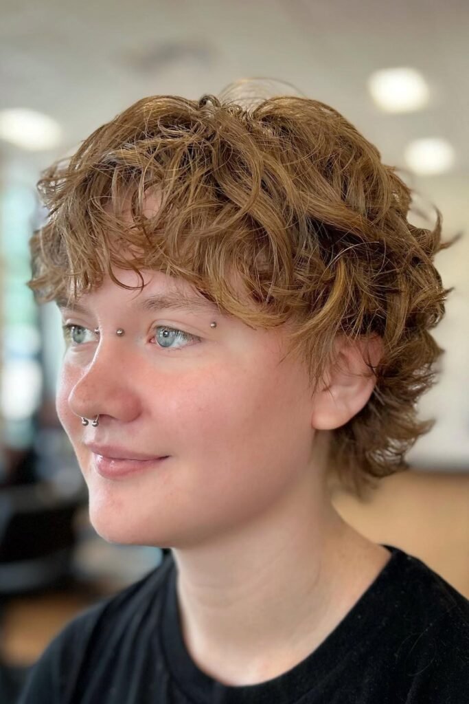 Sun-Kissed Tousled Pixie with Bottleneck Fringe