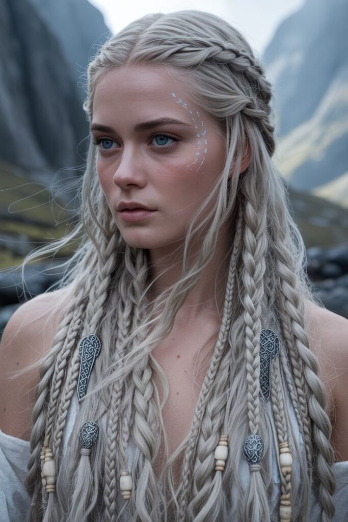 Targaryen-Inspired Multi-Strand Braid with Silver Accessories