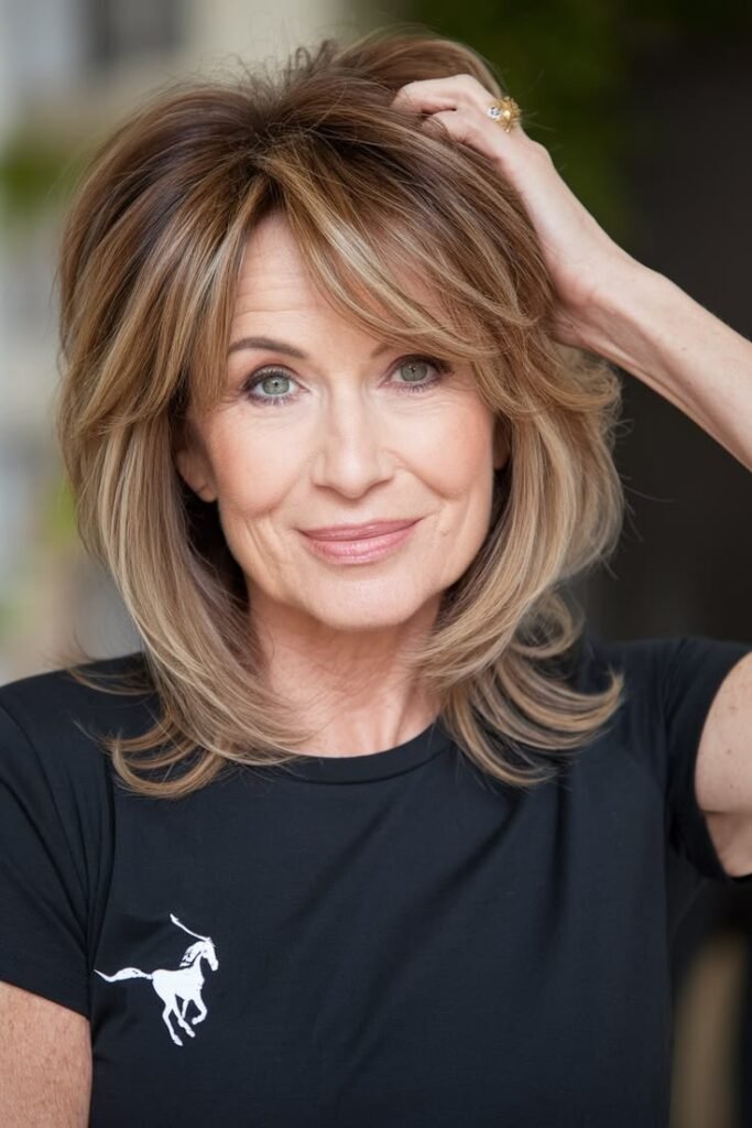 Teased Voluminous Cut with Flicked-Out Ends