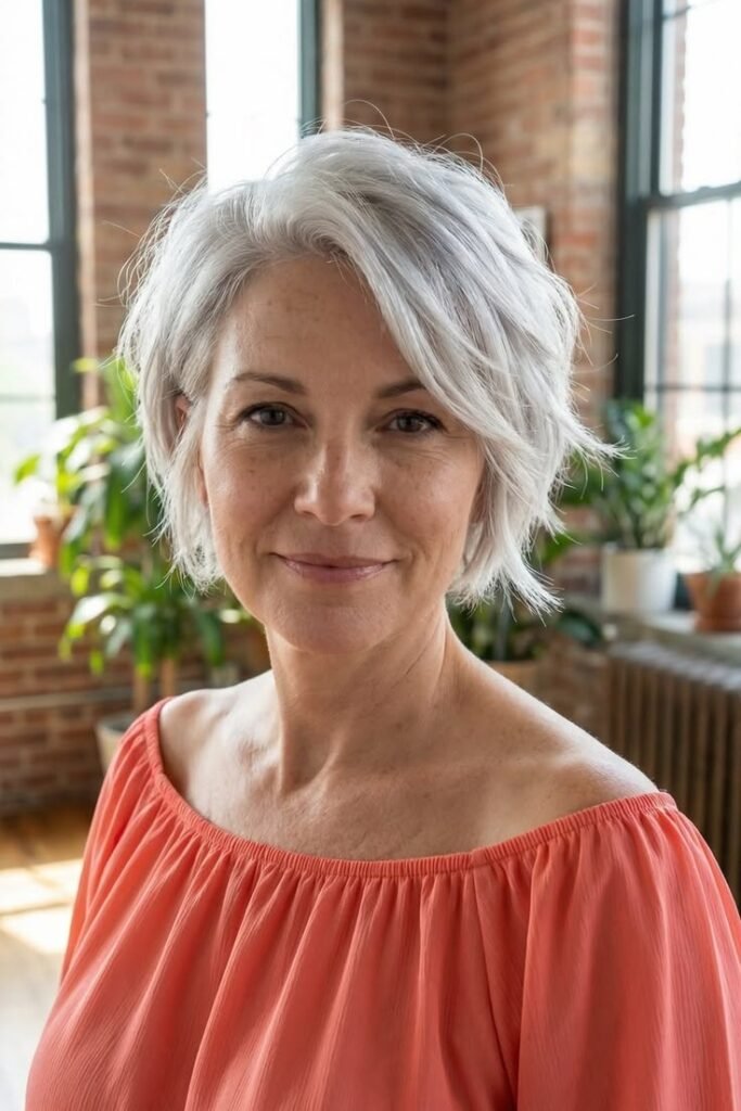 Textured Choppy Bob with Side Sweep
