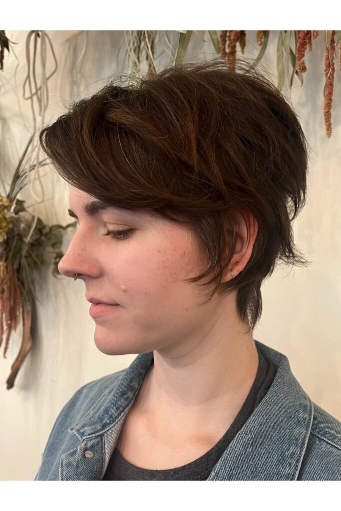 Textured Pixie Bob with Side-Swept Fringe