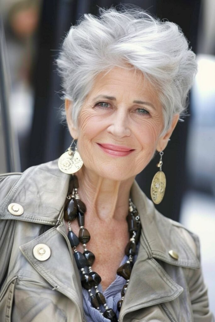 Textured Spiky Pixie with Voluminous Crown