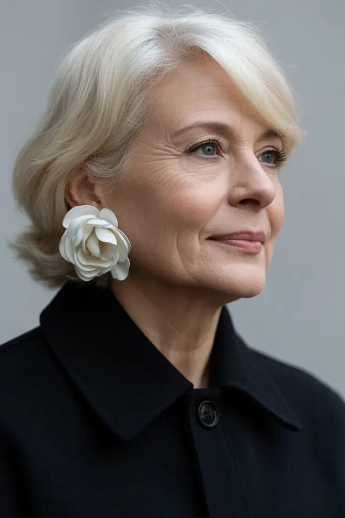 Tucked-Behind-Ear Bob with Soft Wispy Layers