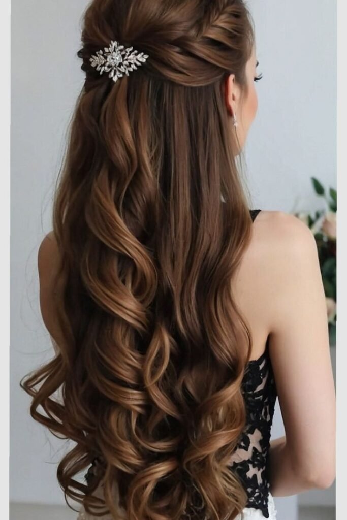 Tucked Braided Crown with Vintage Leaf Comb