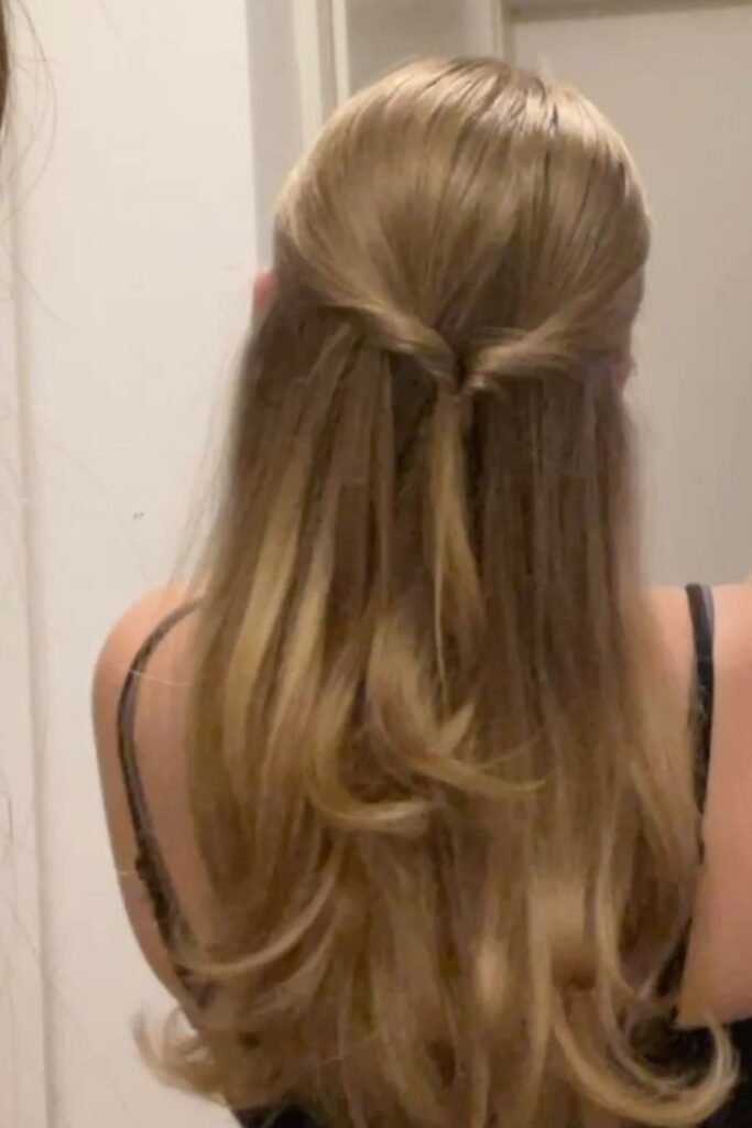 Twisted Half-Up Half-Down Style with Soft Bottom Curls