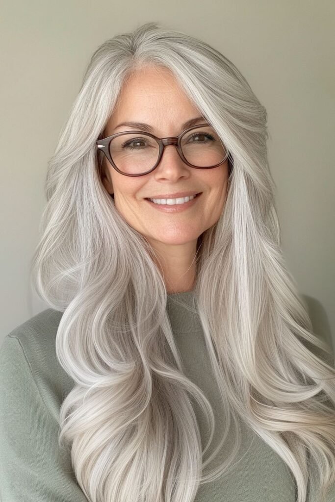 Ultra-Long Soft Curls with a Classic Middle Part