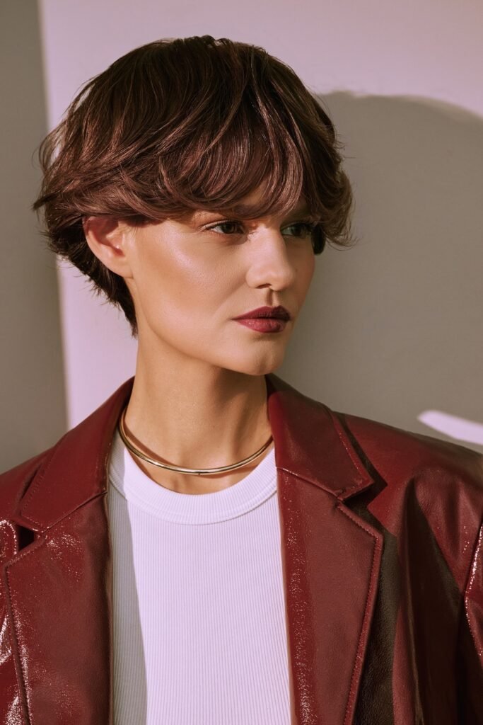 Voluminous Layered Bob with Wispy Bangs