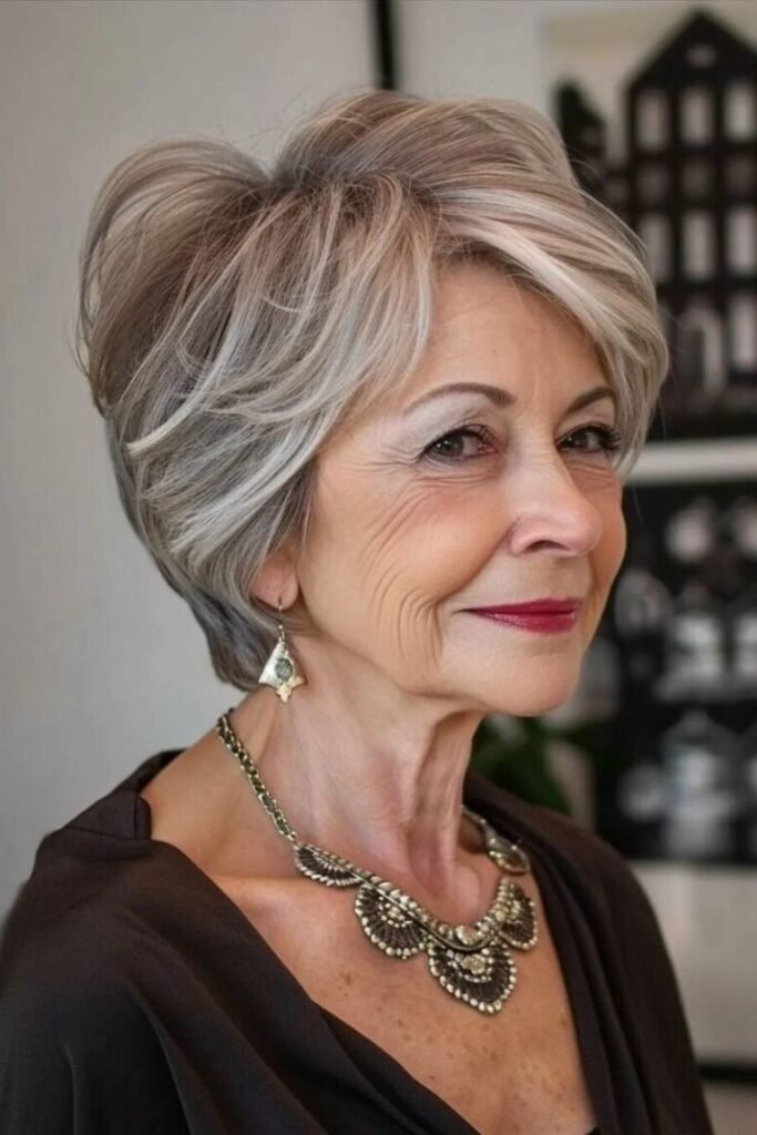 Voluminous Layered Pixie-Bob with Tucked Sides