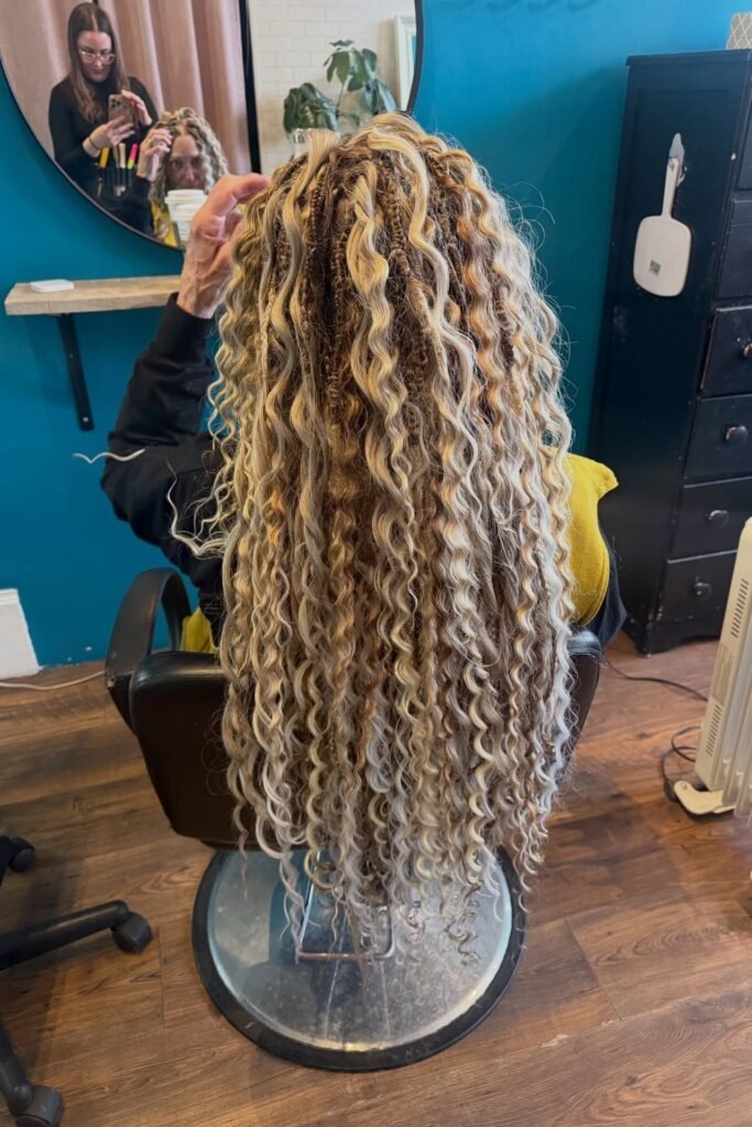Waist-Length Boho Mermaid Braids with Mixed Blonde Textures