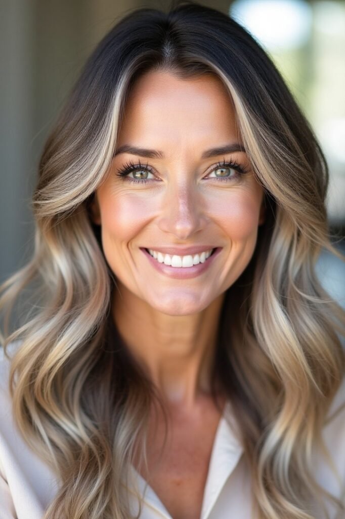 Wavy Lob with Face-Framing Money Pieces