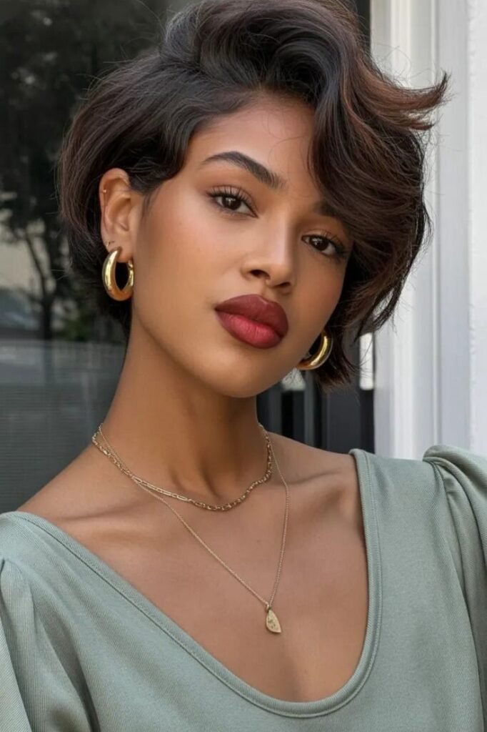Wavy Side-Parted Bob with Soft Face-Framing Volume