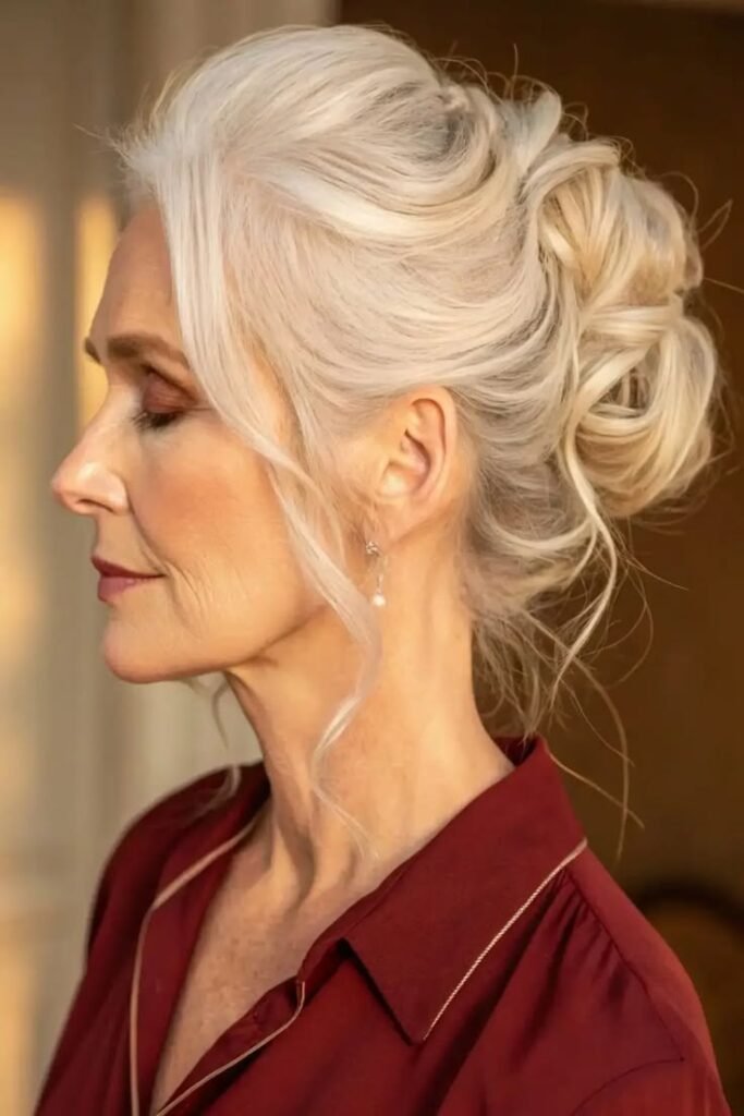 Whimsical Messy High Bun with Wispy Face-Framing Tendrils