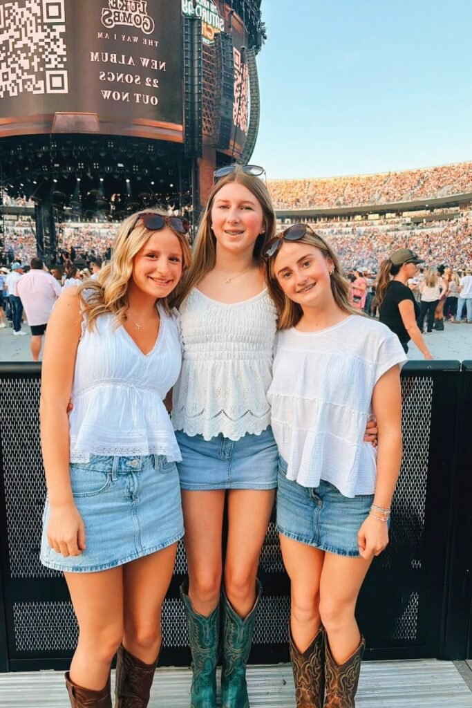 White Eyelet Tops + Denim Mini Skirts + Tall Western Boots