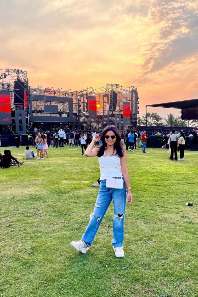 White Strapless Tube Top + Distressed Light Blue Jeans + White Chunky Sneakers