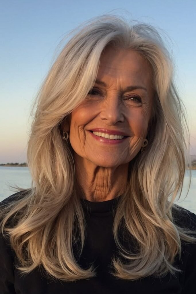Windswept Layered Blowout with Dramatic Face-Framing Volume