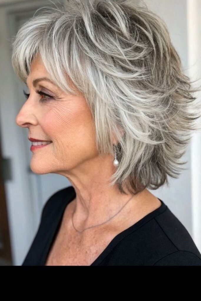 Wispy Shaggy Bob with Multi-Directional Layers