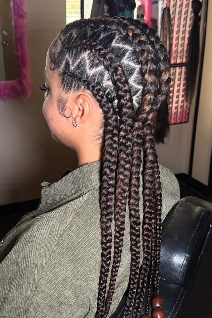 Zig-Zag Stitch Braids with Curved Edges