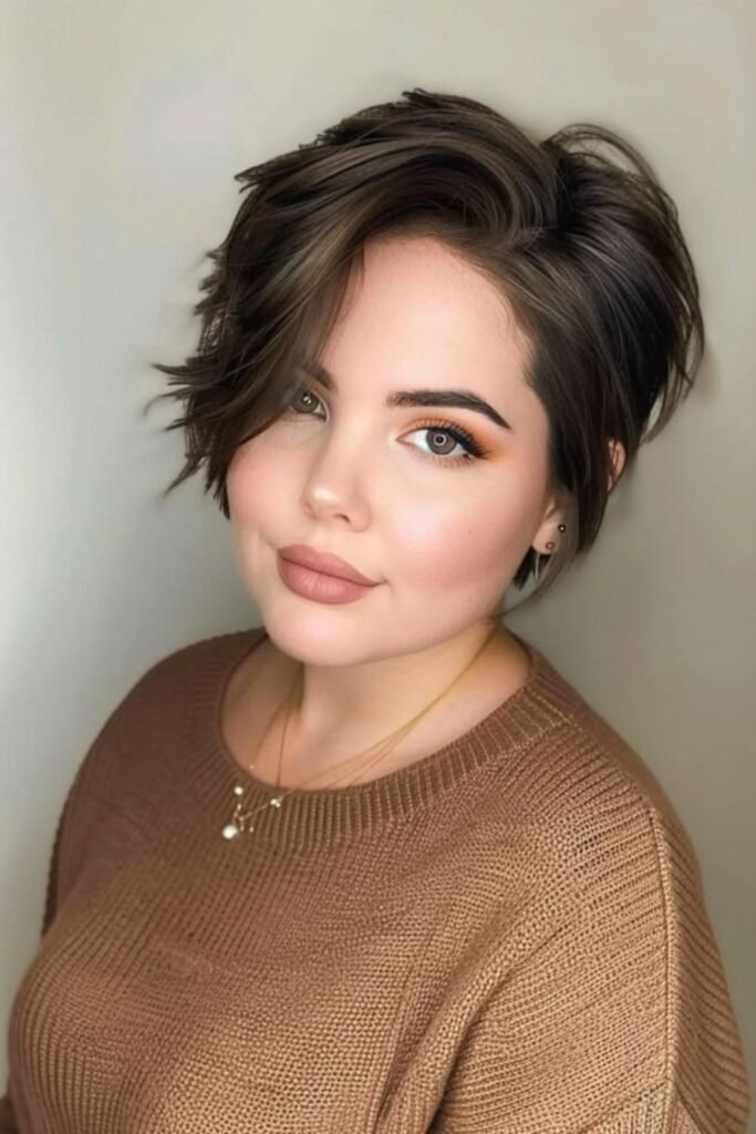 Asymmetrical Pixie with Deep Side Part