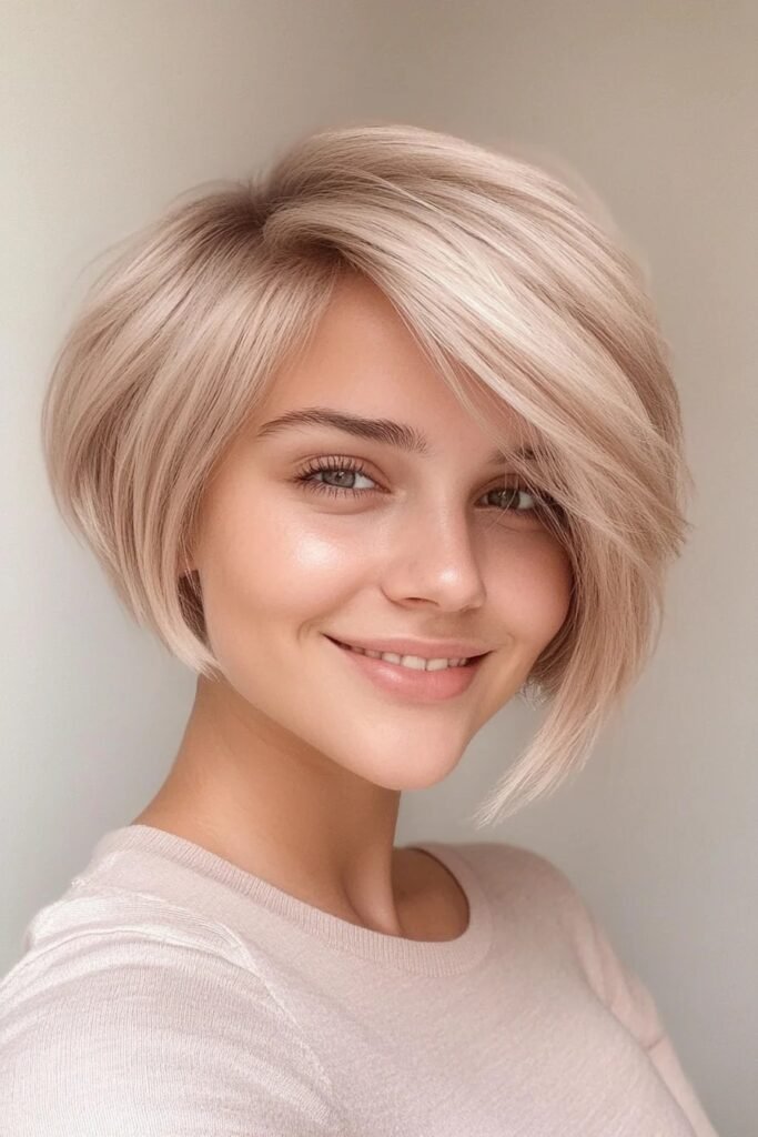 30. Asymmetrical Sandy Blonde Pixie Bob