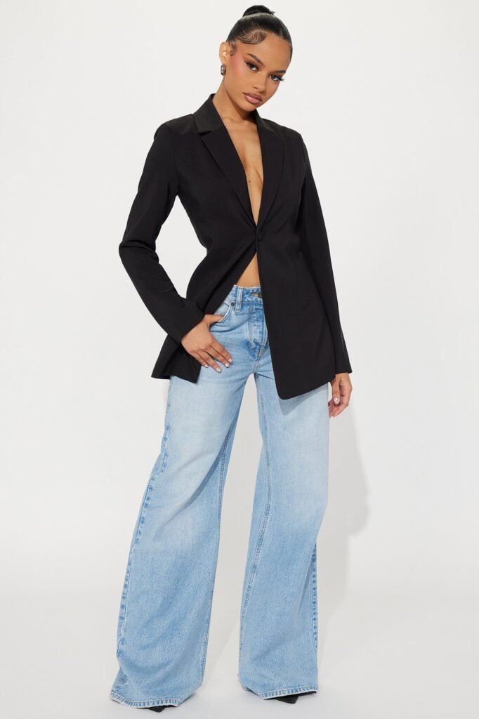 Black Blazer + Light Wash Jeans