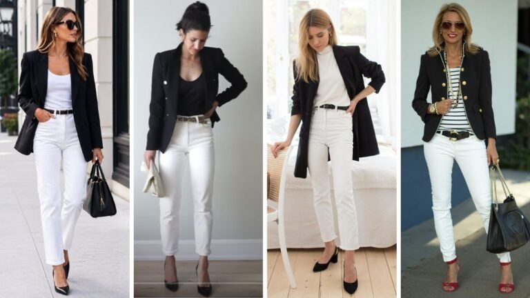 20 Black Blazer and White Jeans Outfit Ideas That Are Effortlessly Chic