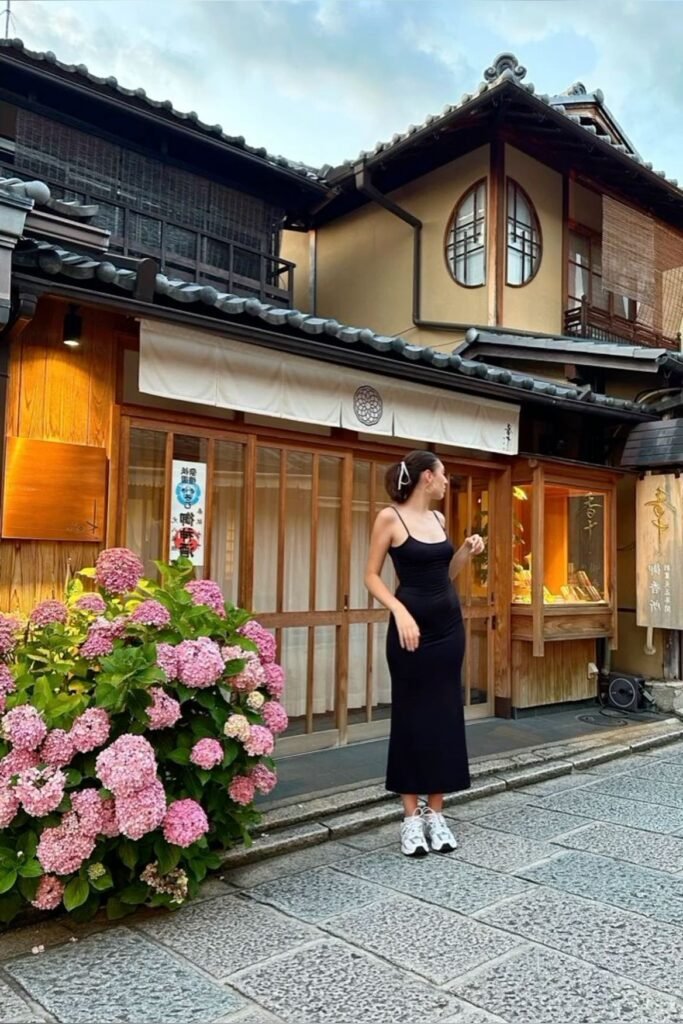 Black Strappy Maxi Dress + White Athletic Sneakers