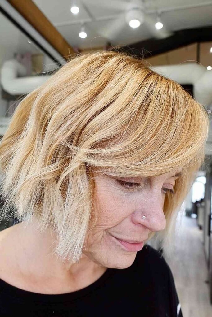 Blunt Blonde Bob with Textured Waves