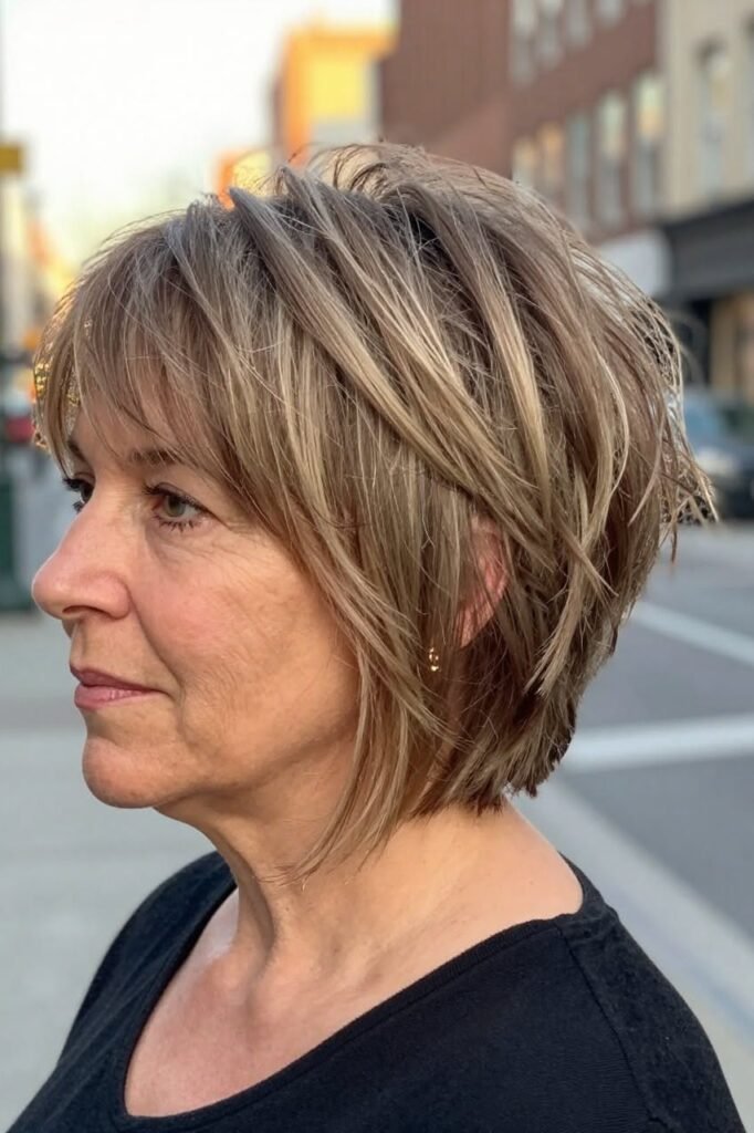 Choppy Inverted Bob with Multi-Tonal Highlights