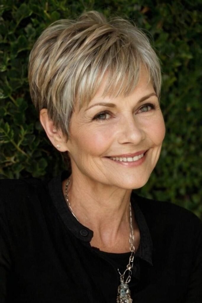 Choppy Layered Pixie with Fine Wispy Bangs