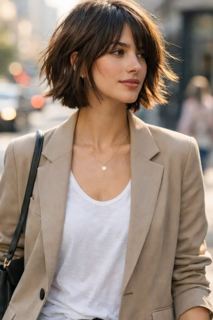 Choppy Shag Bob with Pointed Ends and Fringe