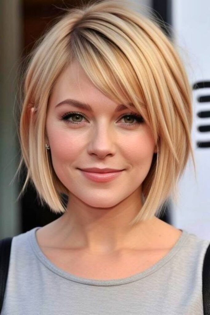Classic Chin-Length Bob with Side-Parted Fringe