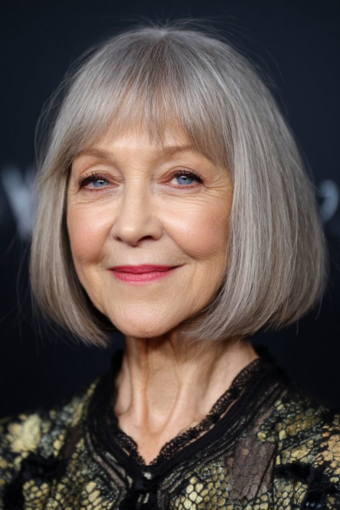 Classic French Bob with Straight-Cut Bangs