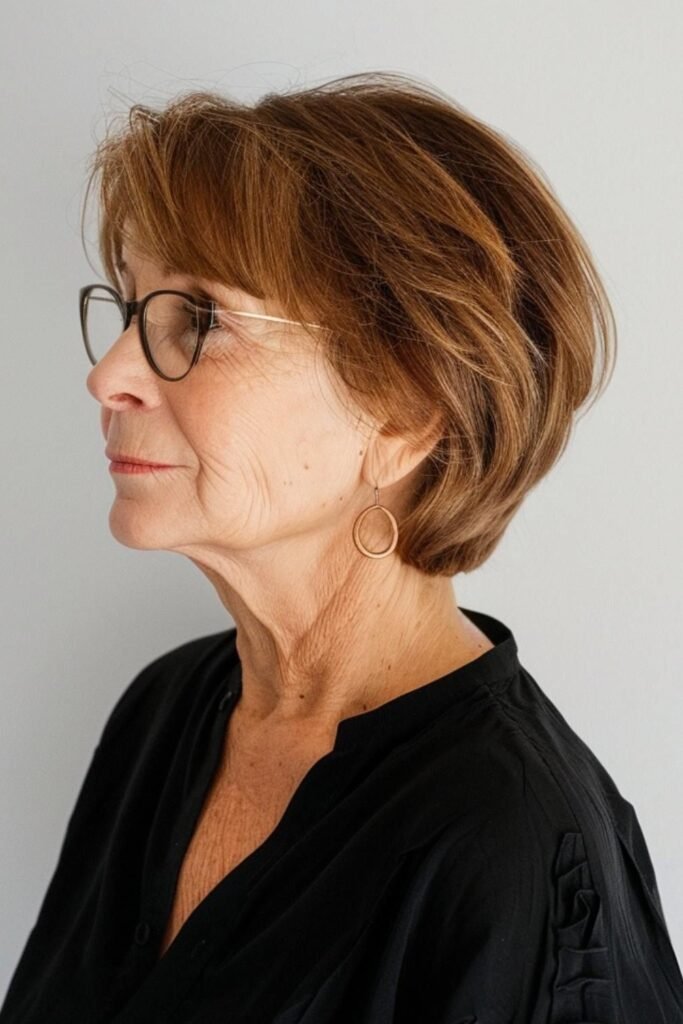 Classic Rounded Bob with Side-Swept Bangs