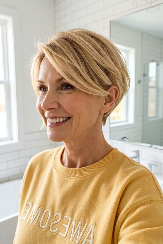 Classic Tapered Pixie Cut with Side Volume