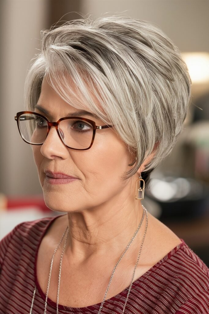 Classic Tapered Pixie with Voluminous Top