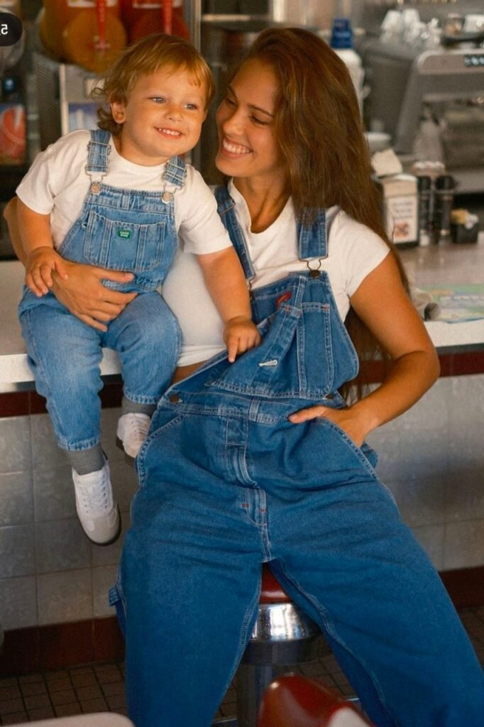 Classic White T-Shirt + Medium Wash Denim Overalls
