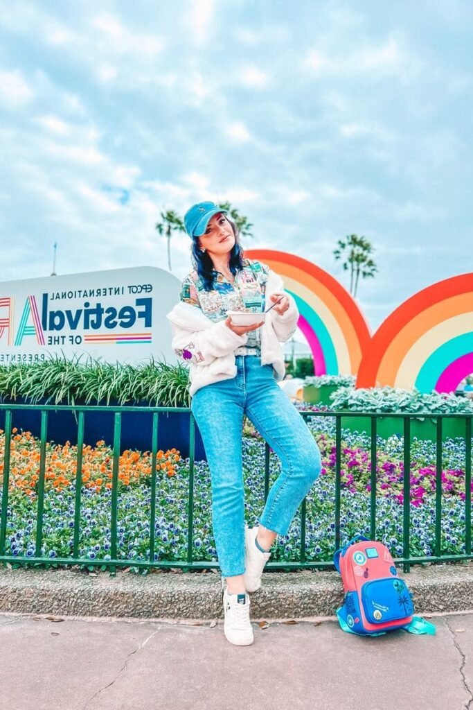 Colorful Graphic Button Up Shirt + Light Wash Straight Leg Jeans + White Sneakers