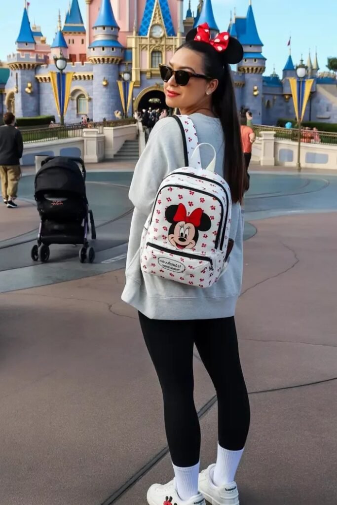 Cozy Grey Sweatshirt + Black Leggings + White Sneakers