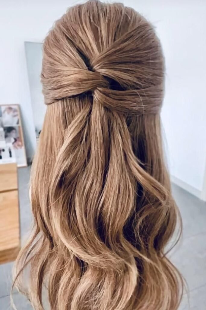Elegant Half-Up Twisted Hair with Soft Waves