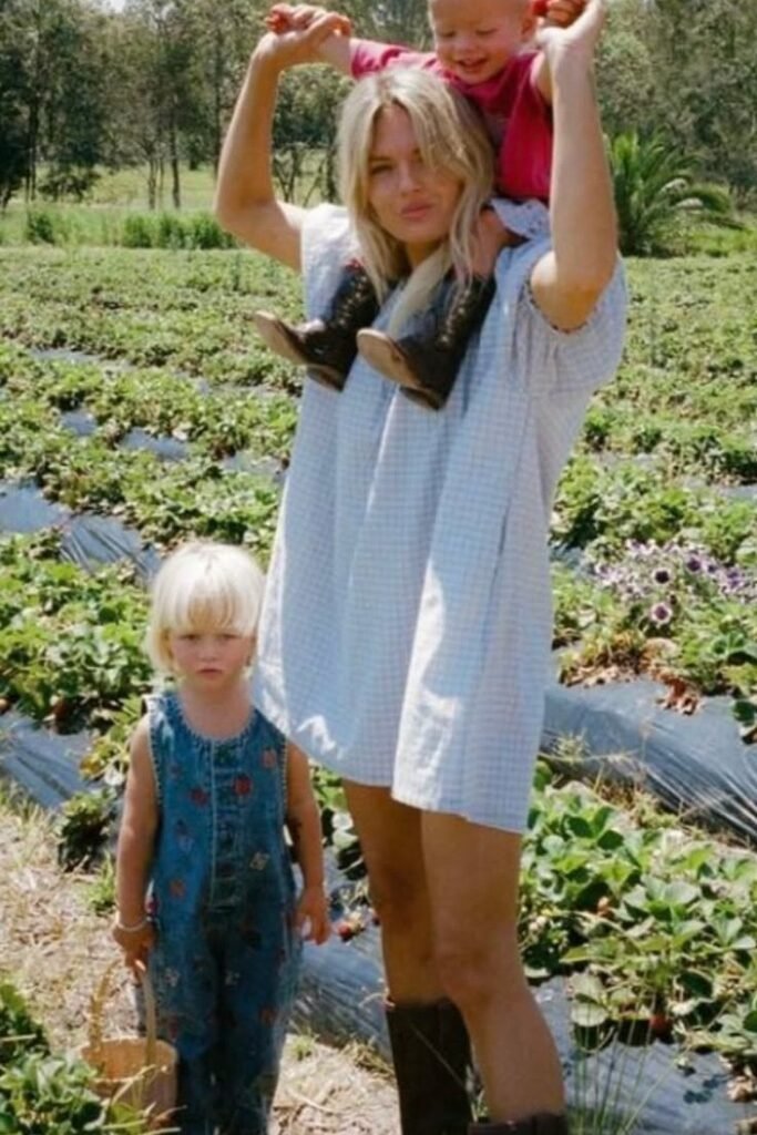 Gingham Mini Sun Dress + Brown Leather Cowboy Boots + Straw Basket